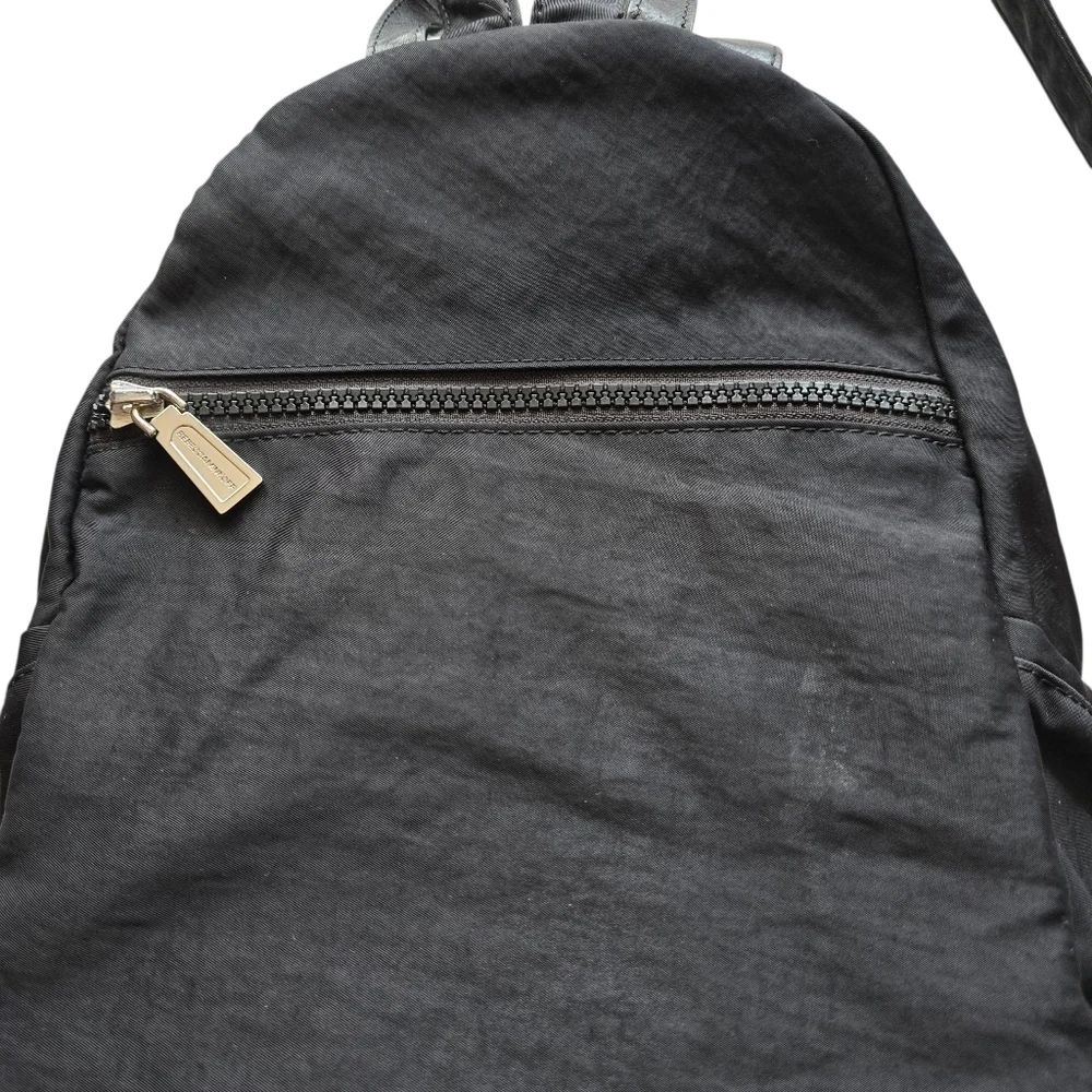 🌻Rebecca Minkoff Julian Nylon Backpack Bag, Washed Black, Clasps Zips